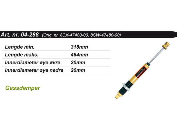 Støtdemper Yamaha Bakre Kimpex Gold 8CX4748000, 8CW4748000, 8CW4748010 